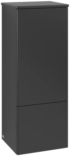 εικόνα του VILLEROY BOCH Antao Medium-height cabinet, with lighting, 1 door, 414 x 1039 x 356 mm, Front without structure, Black Matt Lacquer / Black Matt Lacquer #L44000PD