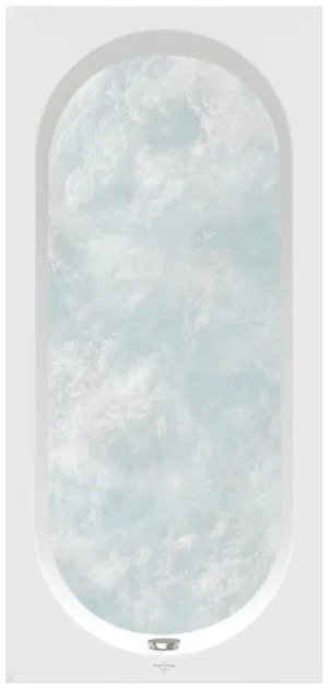 Bild von VILLEROY BOCH Oberon rechteckige Badewanne, mit Whirlpoolsystem Combipool Entry (CE), inklusive Multiplex Trio Ab- und Überlaufgarnitur mit Wanneneinlauf, 1700 x 700 mm, Weiß Alpin #UCE177OBE2B1V01