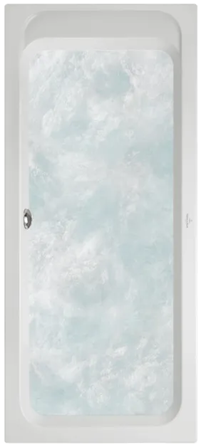 Bild von VILLEROY BOCH Architectura rechteckige Badewanne, mit Whirlpoolsystem Hydropool Entry (HE), inklusive Multiplex Trio Ab- und Überlaufgarnitur mit Wanneneinlauf, 1700 x 800 mm, Weiß Alpin #UHE178ARA2B2V01