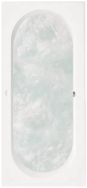 Bild von VILLEROY BOCH O.novo rechteckige Badewanne, mit Whirlpoolsystem Airpool Entry (AE), inklusive Multiplex Trio Ab- und Überlaufgarnitur mit Wanneneinlauf, 1900 x 900 mm, Weiß Alpin #UAE190CAS2B2V01
