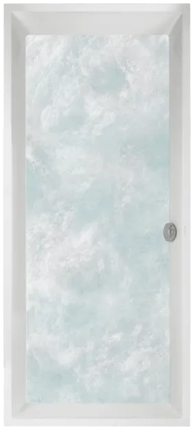 Bild von VILLEROY BOCH Squaro rechteckige Badewanne, mit Whirlpoolsystem Combipool Comfort (CC), inklusive Multiplex Trio Ab- und Überlaufgarnitur mit Wanneneinlauf, 1694 x 744 mm, Weiß Alpin #UCC170SQS2B2V01