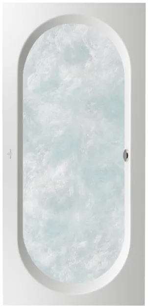 Bild von VILLEROY BOCH Oberon rechteckige Badewanne, mit Whirlpoolsystem Hydropool Comfort (HC), inklusive Multiplex Trio Ab- und Überlaufgarnitur mit Wanneneinlauf, 1900 x 900 mm, Weiß Alpin #UHC199OBE2B1V01