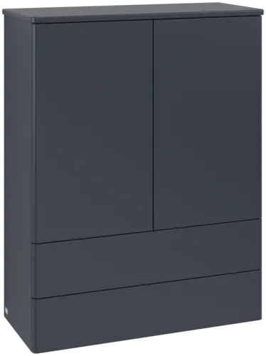 Bild von VILLEROY BOCH Antao Highboard, mit Beleuchtung, 2 Türen, 814 x 1039 x 356 mm, Front ohne Struktur, Midnight Blue Matt Lacquer / Midnight Blue Matt Lacquer #L47000HG