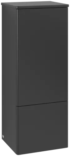 Picture of VILLEROY BOCH Antao Medium-height cabinet, 1 door, 414 x 1039 x 356 mm, Front without structure, Black Matt Lacquer / Black Matt Lacquer #L43000PD