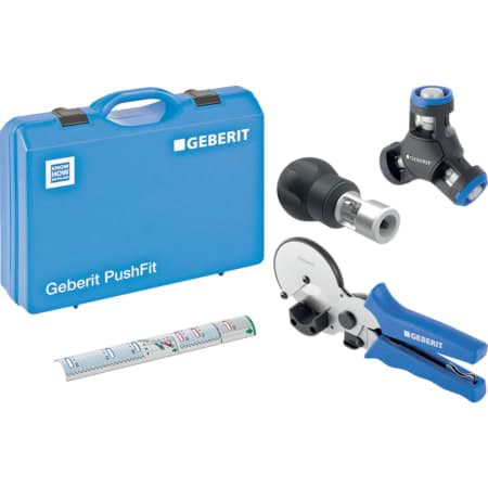 GEBERIT PushFit assembly tool with marking template, in case #650.911.00.2 resmi
