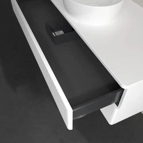 VILLEROY BOCH Antao Waschbeckenunterschrank, 2 Auszüge, 1200 x 360 x 500 mm, Front mit Struktur, White Matt Lacquer / White Matt Lacquer #K21110MT, Bild 6