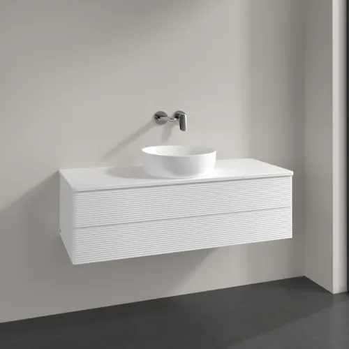 VILLEROY BOCH Antao Waschbeckenunterschrank, 2 Auszüge, 1200 x 360 x 500 mm, Front mit Struktur, White Matt Lacquer / White Matt Lacquer #K21110MT, Bild 2