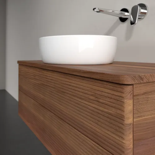 Bild von VILLEROY BOCH Antao Waschbeckenunterschrank, 2 Auszüge, 1000 x 360 x 500 mm, Front mit Struktur, Warm Walnut / Warm Walnut #K20112HM