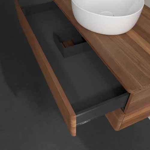 Bild von VILLEROY BOCH Antao Waschbeckenunterschrank, 2 Auszüge, 1000 x 360 x 500 mm, Front mit Struktur, Warm Walnut / Warm Walnut #K20112HM