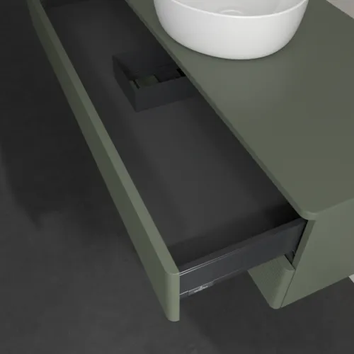 Obrázek VILLEROY BOCH Antao Vanity unit, 2 pull-out compartments, 1200 x 360 x 500 mm, Front with grain texture, Leaf Green Matt Lacquer / Leaf Green Matt Lacquer #K21110HL