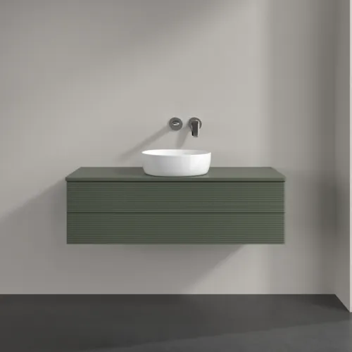 Obrázek VILLEROY BOCH Antao Vanity unit, 2 pull-out compartments, 1200 x 360 x 500 mm, Front with grain texture, Leaf Green Matt Lacquer / Leaf Green Matt Lacquer #K21110HL