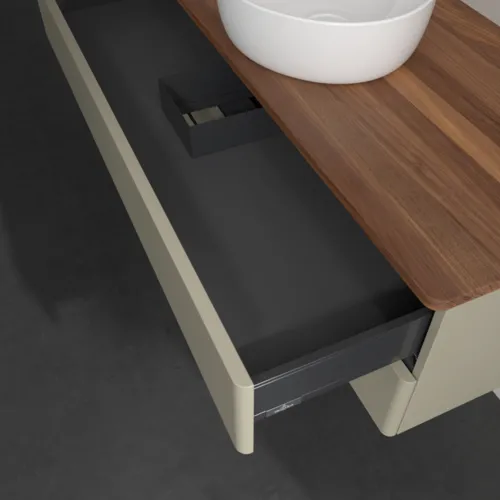 VILLEROY BOCH Antao Waschbeckenunterschrank, 2 Auszüge, 1200 x 360 x 500 mm, Front ohne Struktur, Stone Grey Matt Lacquer / Warm Walnut #K21012HK, Bild 7