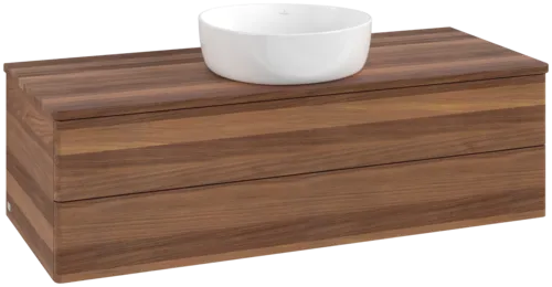 Picture of VILLEROY BOCH Antao Vanity unit, 2 pull-out compartments, 1200 x 360 x 500 mm, Front without structure, Warm Walnut / Warm Walnut #K21012HM