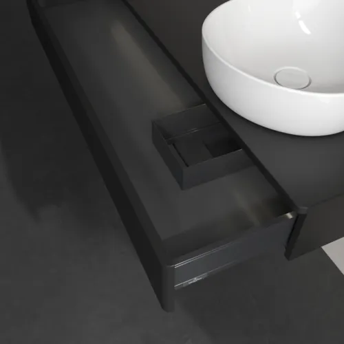 Bild von VILLEROY BOCH Antao Waschbeckenunterschrank, mit Beleuchtung, 1 Auszug, 1200 x 190 x 500 mm, Front mit Struktur, Black Matt Lacquer / Black Matt Lacquer #L12110PD
