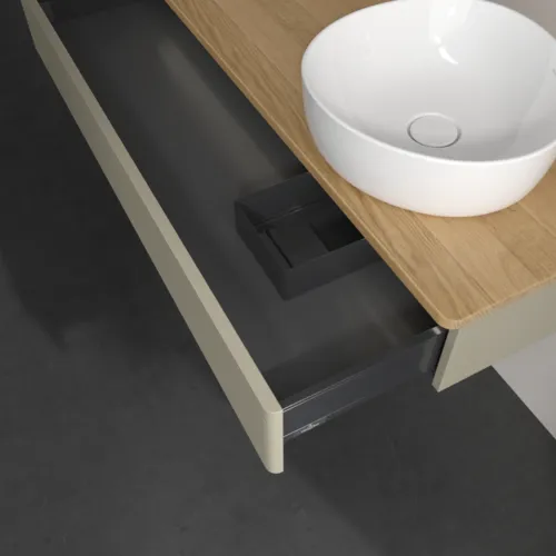 Bild von VILLEROY BOCH Antao Waschbeckenunterschrank, mit Beleuchtung, 1 Auszug, 1200 x 190 x 500 mm, Front mit Struktur, Stone Grey Matt Lacquer / Honey Oak #L12111HK