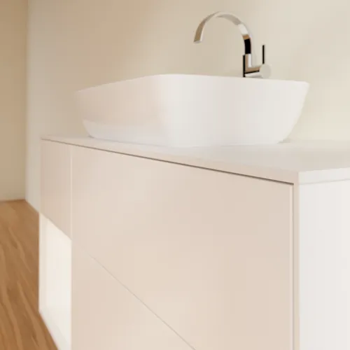 Bild von VILLEROY BOCH Finion Waschbeckenunterschrank, mit Beleuchtung, 3 Auszüge, 1200 x 603 x 501 mm, White Matt Lacquer / White Matt Lacquer / Glass White Matt #G821MTMT