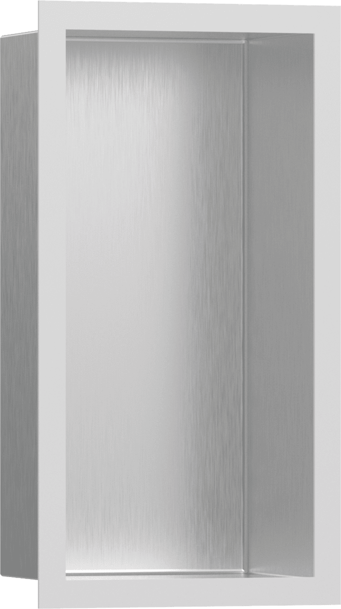 Зображення з  HANSGROHE XtraStoris Individual Wall niche Brushed Stainless Steel with design frame 300/150/100 #56094700 - Brushed Stainless Steel