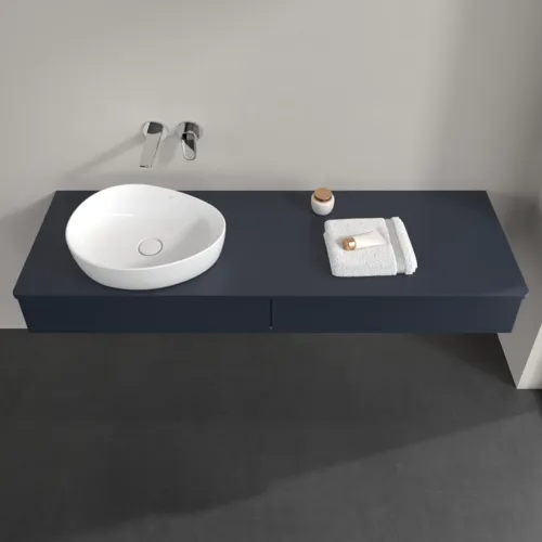 Bild von VILLEROY BOCH Antao Waschbeckenunterschrank, 2 Auszüge, 1600 x 190 x 500 mm, Front ohne Struktur, Midnight Blue Matt Lacquer / Midnight Blue Matt Lacquer #K15010HG