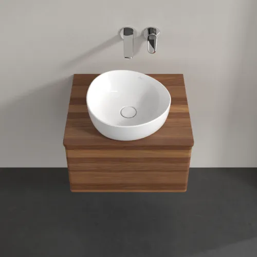 Bild von VILLEROY BOCH Antao Waschbeckenunterschrank, mit Beleuchtung, 2 Auszüge, 600 x 360 x 500 mm, Front ohne Struktur, Warm Walnut / Warm Walnut #L18012HM