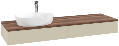 VILLEROY BOCH Antao Vanity unit, 2 pull-out compartments, 1600 x 190 x 500 mm, Front without structure, Silk Grey Matt Lacquer / Warm Walnut #K15052HJ resmi