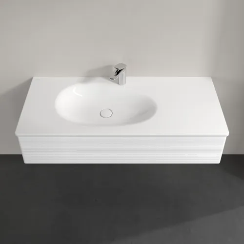 Bild von VILLEROY BOCH Antao Waschbeckenunterschrank, mit Beleuchtung, 1 Auszug, 1188 x 256 x 493 mm, Front mit Struktur, White Matt Lacquer #L03100MT