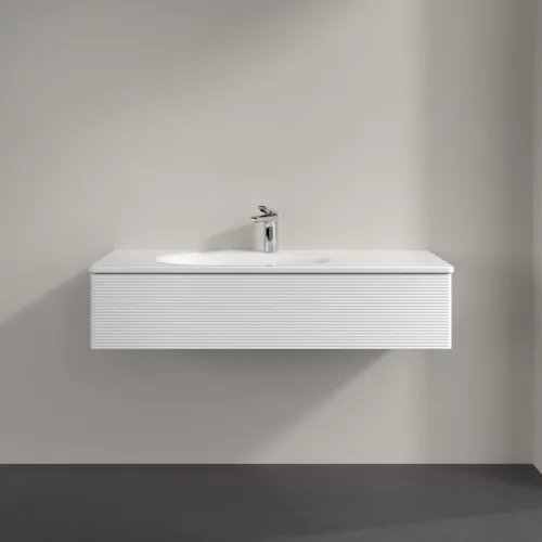 Bild von VILLEROY BOCH Antao Waschbeckenunterschrank, mit Beleuchtung, 1 Auszug, 1188 x 256 x 493 mm, Front mit Struktur, White Matt Lacquer #L03100MT