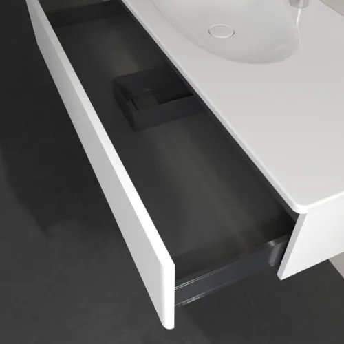 Bild von VILLEROY BOCH Antao Waschbeckenunterschrank, mit Beleuchtung, 1 Auszug, 1188 x 256 x 493 mm, Front mit Struktur, White Matt Lacquer #L03100MT