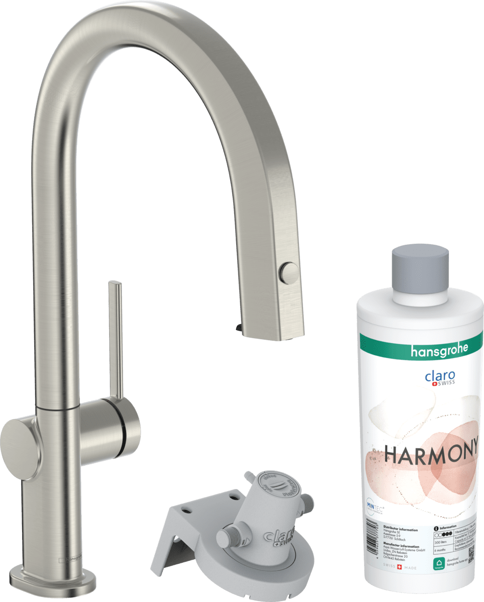 Зображення з  HANSGROHE Aqittura M91 FilterSystem 210, pull-out spout, 1jet, sBox, starter set #76800800 - Stainless Steel Finish