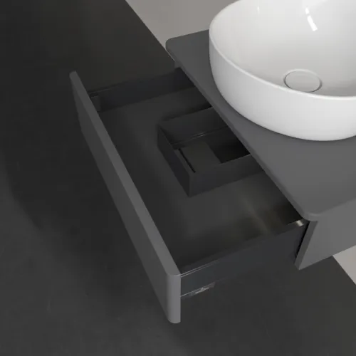 Bild von VILLEROY BOCH Antao Waschbeckenunterschrank, mit Beleuchtung, 1 Auszug, 600 x 190 x 500 mm, Front ohne Struktur, Anthracite Matt Lacquer / Anthracite Matt Lacquer #L07010GK