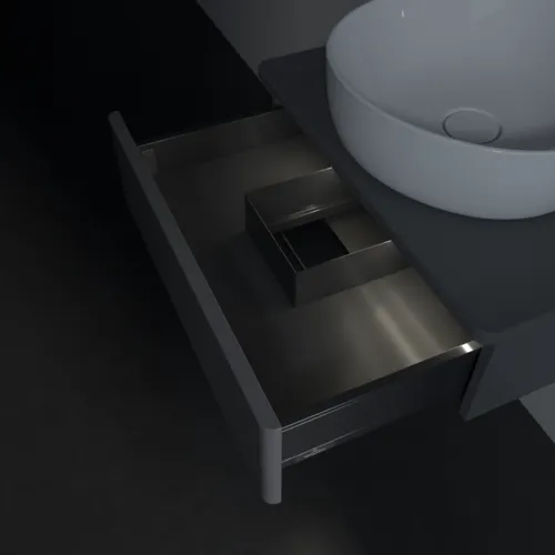 Bild von VILLEROY BOCH Antao Waschbeckenunterschrank, mit Beleuchtung, 1 Auszug, 600 x 190 x 500 mm, Front ohne Struktur, Anthracite Matt Lacquer / Anthracite Matt Lacquer #L07010GK