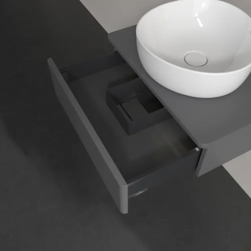 Bild von VILLEROY BOCH Antao Waschbeckenunterschrank, mit Beleuchtung, 1 Auszug, 600 x 190 x 500 mm, Front ohne Struktur, Anthracite Matt Lacquer / Anthracite Matt Lacquer #L07010GK