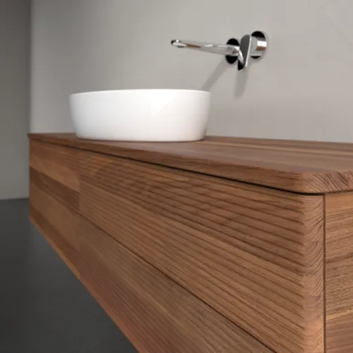 Bild von VILLEROY BOCH Antao Waschbeckenunterschrank, 4 Auszüge, 1600 x 360 x 500 mm, Front mit Struktur, Warm Walnut / Warm Walnut #K25112HM