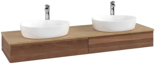 VILLEROY BOCH Antao Vanity unit, 2 pull-out compartments, 1600 x 190 x 500 mm, Front with grain texture, Warm Walnut / Honey Oak #K17151HM resmi