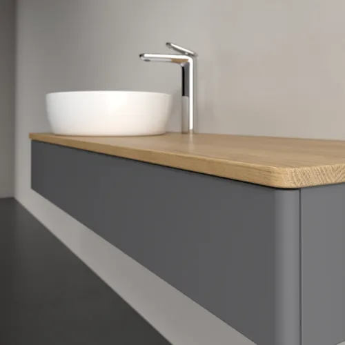 Bild von VILLEROY BOCH Antao Waschbeckenunterschrank, mit Beleuchtung, 1 Auszug, 1200 x 190 x 500 mm, Front ohne Struktur, Anthracite Matt Lacquer / Honey Oak #L11051GK