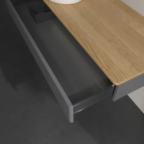 Bild von VILLEROY BOCH Antao Waschbeckenunterschrank, mit Beleuchtung, 1 Auszug, 1200 x 190 x 500 mm, Front ohne Struktur, Anthracite Matt Lacquer / Honey Oak #L11051GK