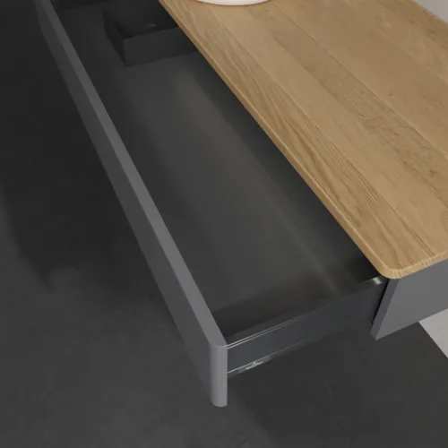 Bild von VILLEROY BOCH Antao Waschbeckenunterschrank, mit Beleuchtung, 1 Auszug, 1200 x 190 x 500 mm, Front ohne Struktur, Anthracite Matt Lacquer / Honey Oak #L11051GK