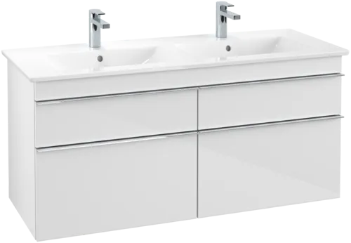 VILLEROY BOCH Venticello Vanity unit, 4 pull-out compartments, 1253 x 590 x 502 mm, Glossy White / Glossy White #A93001DH resmi