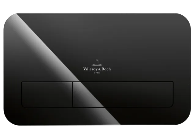 εικόνα του VILLEROY BOCH ViConnect installation systems Toilet flush plate 200G, Dual flush, Glass Glossy Black #922400RB