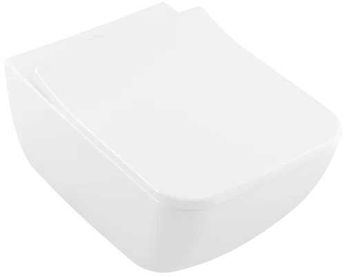 Picture of VILLEROY BOCH Legato Toilet seat and cover Compact, with automatic lowering mechanism (SoftClosing), with removable seat (QuickRelease), White Alpin #9M95S101