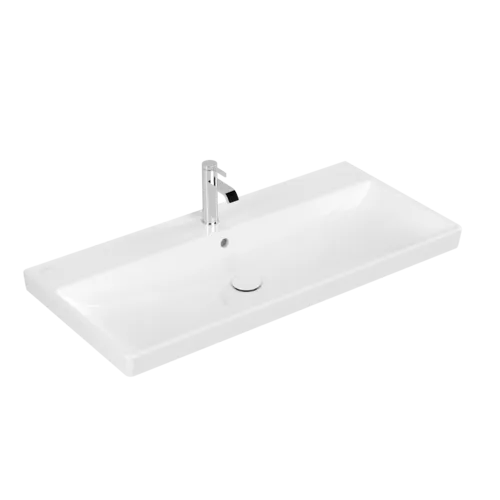 Зображення з  VILLEROY BOCH Avento Vanity washbasin, 1000 x 470 x 165 mm, White Alpin CeramicPlus, with overflow #4156A5R1