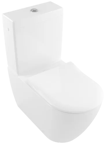 Picture of VILLEROY BOCH Subway 2.0 Washdown toilet for close-coupled WC-suite, rimless, floor-standing, White Alpin #5617R001