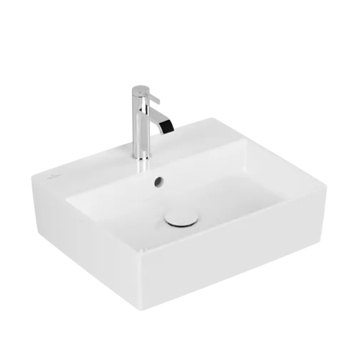 Зображення з  VILLEROY BOCH Memento 2.0 Surface-mounted washbasin, 498 x 420 x 139 mm, White Alpin CeramicPlus, with overflow #4A0750R1