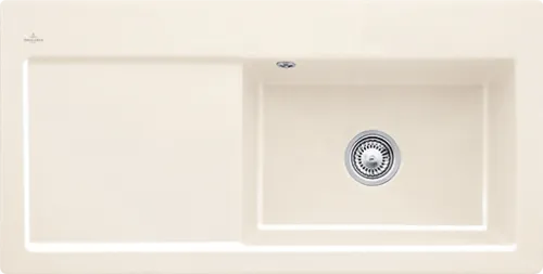 Picture of VILLEROY BOCH Subway 60 XL Built-in sink, included Waste system hand-operated, of Ceramic, 1000 x 510 mm, Crema CeramicPlus #671901KR
