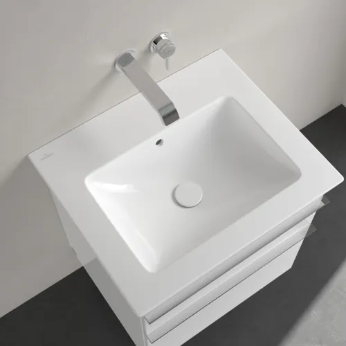Bild von VILLEROY BOCH Venticello Waschbecken, 600 x 505 x 165 mm, Weiß Alpin CeramicPlus, mit Überlauf #412462R1