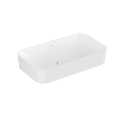 VILLEROY BOCH Finion Aufsatzwaschbecken, 600 x 350 x 115 mm, Stone White CeramicPlus, ohne Überlauf #414361RW