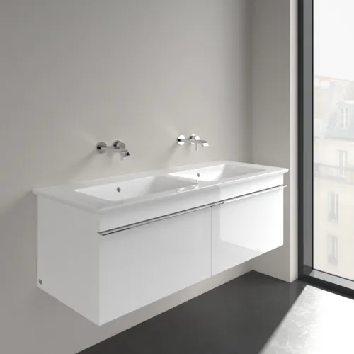 VILLEROY BOCH Venticello Schrank-Doppelwaschtisch, 1300 x 500 x 170 mm, Weiß Alpin CeramicPlus, mit Überlauf #4111DJR1, Bild 3