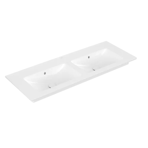 VILLEROY BOCH Venticello Schrank-Doppelwaschtisch, 1300 x 500 x 170 mm, Weiß Alpin CeramicPlus, mit Überlauf #4111DJR1