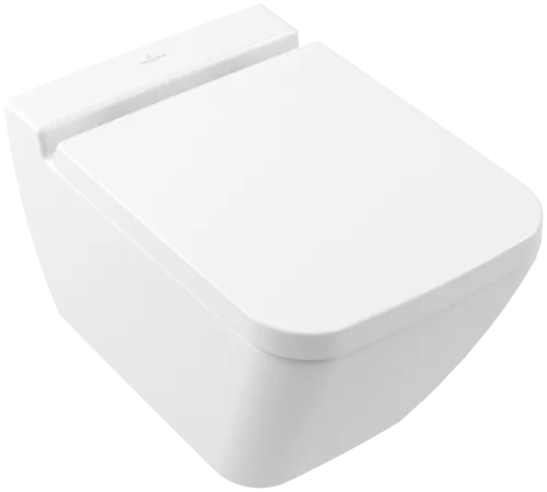 VILLEROY BOCH Finion Tiefspül-WC spülrandlos, wandhängend, mit DirectFlush, Stone White CeramicPlus #4664R0RW