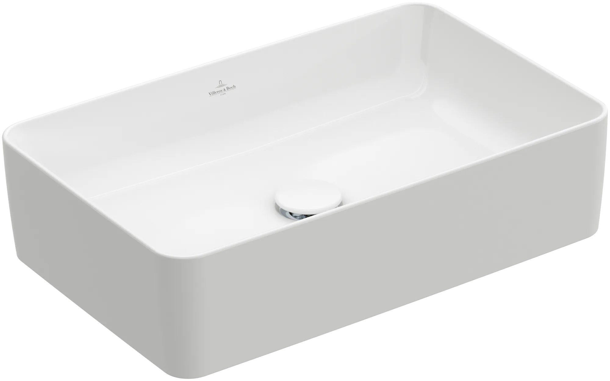 Зображення з  VILLEROY BOCH Collaro Surface-mounted washbasin, 560 x 360 x 145 mm, White Alpin, without overflow #4A205601