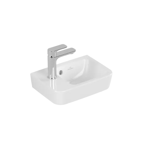Picture of VILLEROY BOCH O.novo Handwashbasin Compact, 360 x 250 x 145 mm, White Alpin, with overflow #43423601